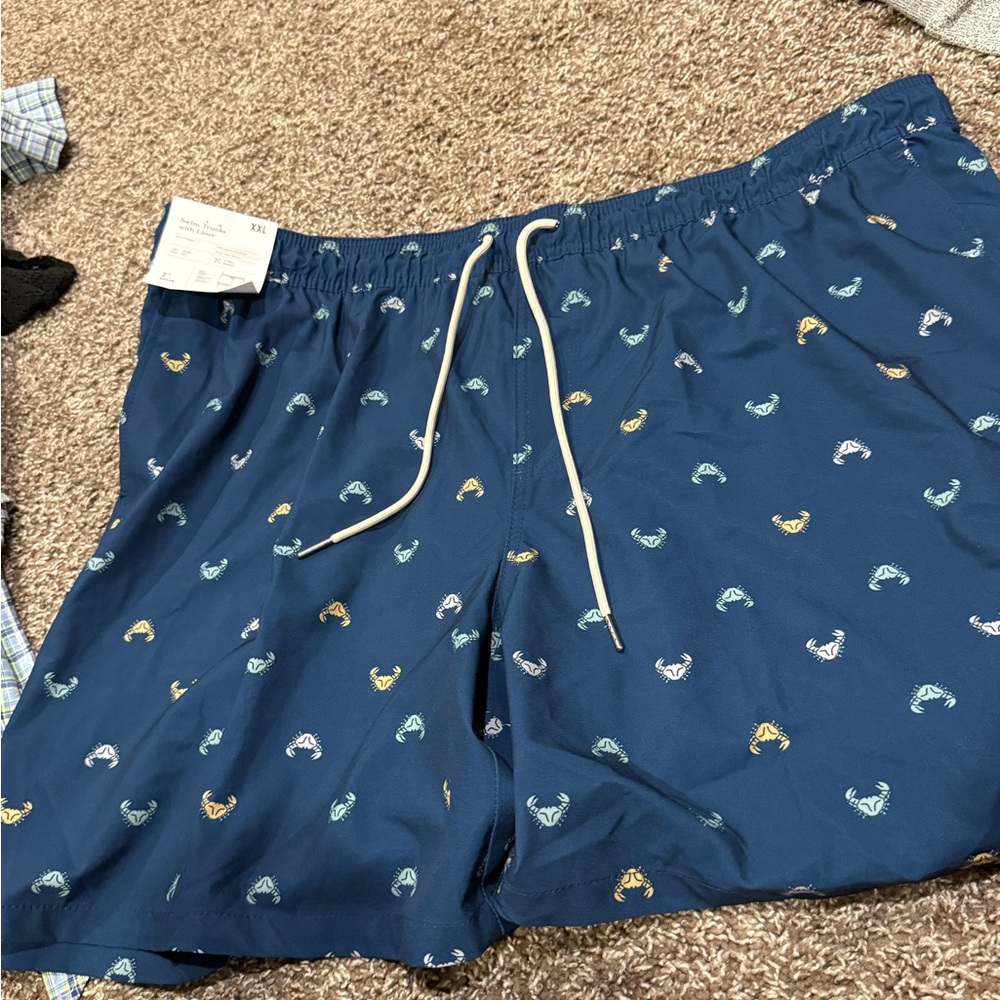 🍦Blue Swim Shorts with crabs